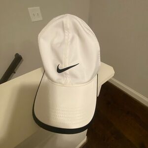 Nike Dri-Fit White Cap with Black Swoosh
